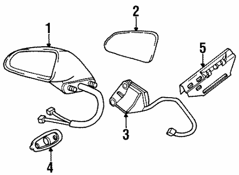 1997 Oldsmobile Regency Mirrors Mirror Asm-Outside Rear View Defog RH Diagram for 20748654