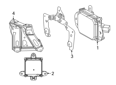 2019 Lexus LS500 Cruise Control System Bracket Sub-Assembly, MILLIMETER Wave Radar Sensor Diagram for 88201-50010