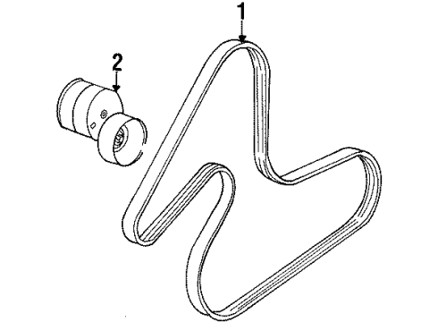1996 Mercury Sable Belts & Pulleys Belt Tensioner Diagram for F4ZZ-6B209-A