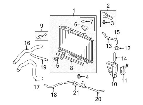 2010 Honda Accord Crosstour Radiator & Components Radiator (Denso) Diagram for 19010-R70-A53