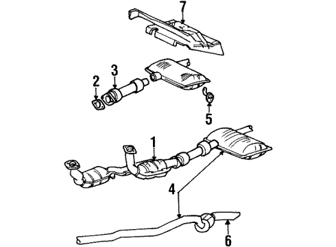 2003 Ford Windstar Exhaust Components Catalytic Converter Diagram for 2F2Z-5F250-A