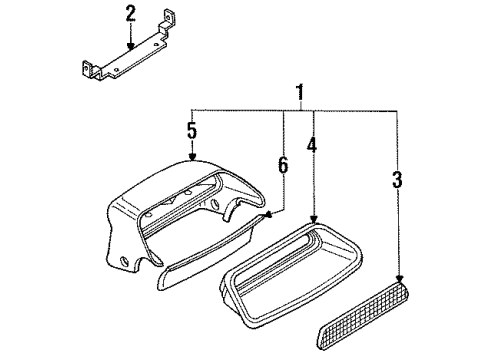 1989 Nissan 240SX High Mount Lamps Lamp Assembly-Stop Diagram for 26590-41F00