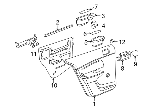 2008 Chevrolet Cobalt Interior Trim - Rear Door Bezel Asm-Rear Side Door Inside Handle *Neutral L Diagram for 22722760