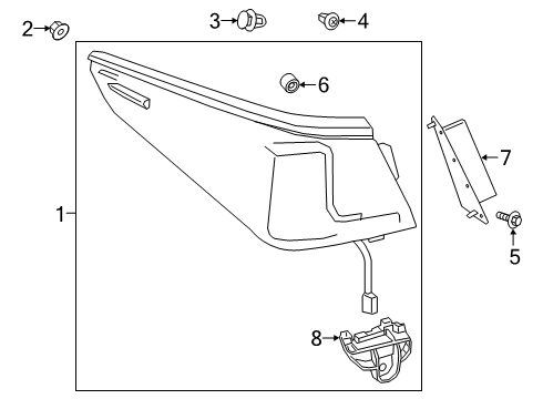 2019 Lexus ES300h Tail Lamps Cover, RR COMBINATIO Diagram for 81498-06050