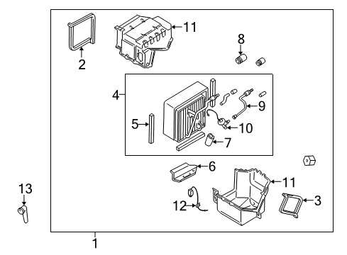 2000 Nissan Altima HVAC Case Heating Unit Assy-Front Diagram for 27110-9E000