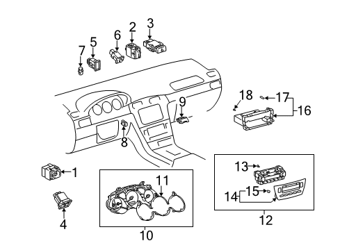 2002 Lexus ES300 Switches Screw, Tapping Diagram for 90094-90416