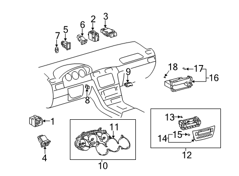 2002 Lexus ES300 Switches Trunk Lid Switch Diagram for 84840-51010-C0