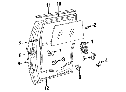 1993 Oldsmobile Silhouette Door Hardware ROLLER, Rear Sliding Door Diagram for 10168982