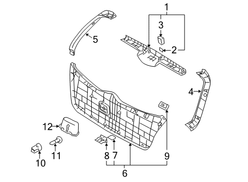 2007 Kia Rio5 Interior Trim - Lift Gate Screw-Tapping Diagram for 12493-04203