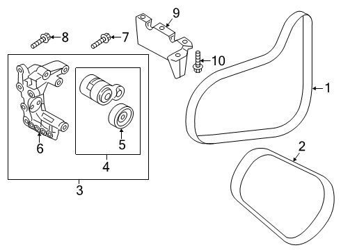 2018 Hyundai Tucson Belts & Pulleys Tensioner Assembly Diagram for 25281-2E350