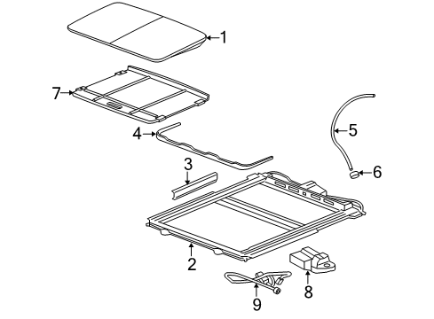 2011 Cadillac STS Sunroof Drain Hose Grommet Diagram for 25706593