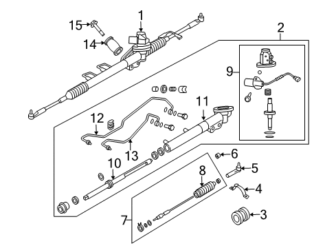 2003 Infiniti M45 Steering Column & Wheel, Steering Gear & Linkage Power Steering Gear Sub Assembly Diagram for 49210-CR900