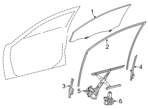 2015 Toyota Camry Front Door Run Channel Diagram for 68141-06160