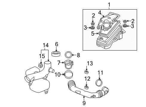 2008 Pontiac G6 Filters Air Cleaner Body Diagram for 25827093