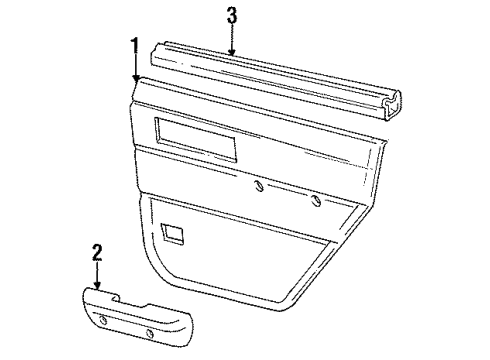 1990 Jeep Cherokee Interior Trim - Rear Door Door Armrest Diagram for 5AC34JS1