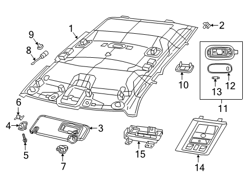 2019 Ram 3500 Interior Trim - Cab Visor Diagram for 6NN29HL1AD
