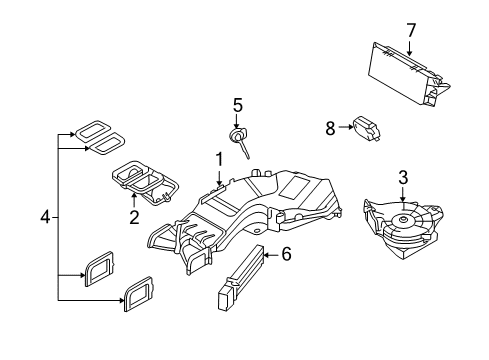2007 BMW X5 Auxiliary Heater & A/C Rear Air Conditioning Control Diagram for 64119215514