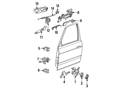 1993 BMW 740i Door & Components Catch With Key Left Diagram for 51218147881