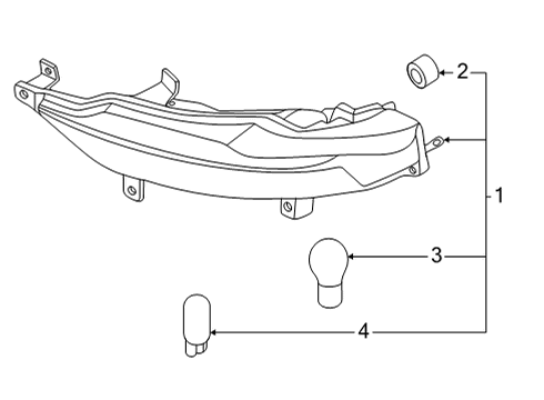 2022 Hyundai Tucson Backup & Tail Lamps Turn Signal Lamp Assembly Rear Diagram for 92406-N9000
