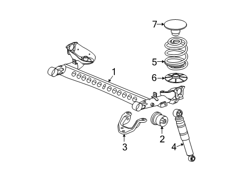 2006 Chevrolet HHR Rear Suspension Shock Diagram for 15806888