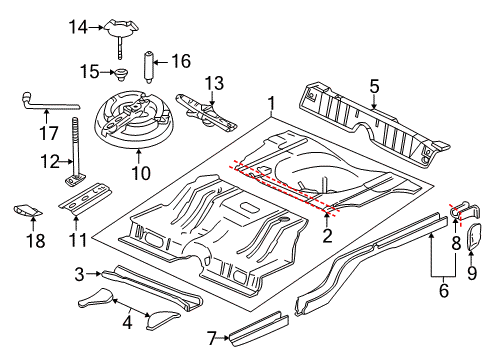 2006 Chevrolet Monte Carlo Rear Body - Floor & Rails Jack Asm Diagram for 15260638
