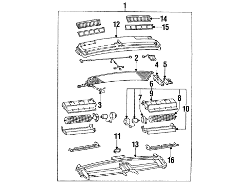 1991 Toyota Previa Blower Motor & Fan Blower Assembly Diagram for 88504-95D01