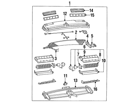 1991 Toyota Previa Blower Motor & Fan Control Switch Diagram for 88601-95D00