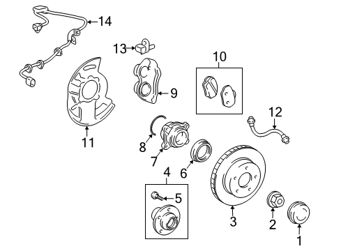 2013 Lexus GX460 Brake Components Front Passenger Disc Brake Cylinder Assembly Diagram for 47730-60300