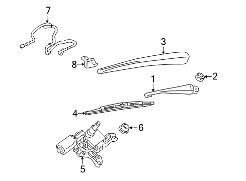 2015 Cadillac SRX Wiper & Washer Components Wiper Motor Seal Diagram for 25855003