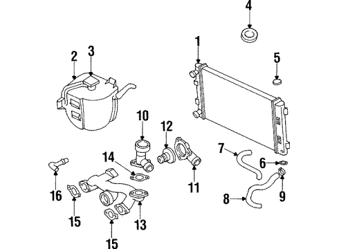 1997 Chrysler Cirrus Radiator & Components Hose-Radiator Inlet Diagram for 4592158
