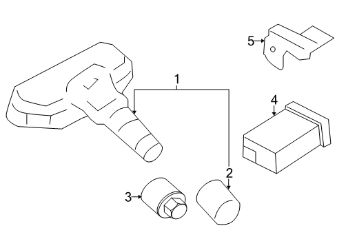 2011 Hyundai Tucson Tire Pressure Monitoring Tpms Module Assembly Diagram for 95800-2S000