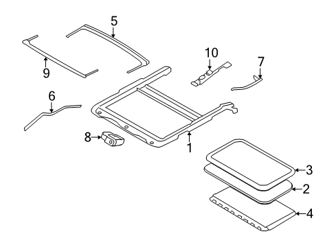 2005 Ford Freestyle Moonroof Motor Diagram for 4F9Z-15790-AA