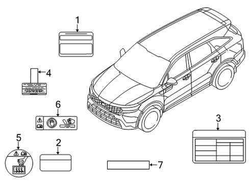 2022 Kia Carnival Information Labels LABEL-REFRIGERANT Diagram for 97699R0100