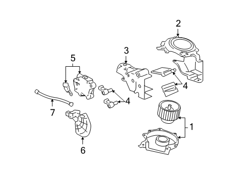 2011 Cadillac DTS Blower Motor & Fan Motor Asm-Blower (W/ Impeller) Diagram for 25770668