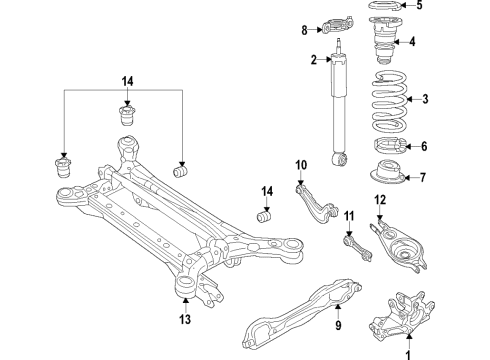 2017 Chrysler Pacifica Rear Suspension Components, Lower Control Arm, Ride Control ABSORBER-Suspension Diagram for 68312621AC