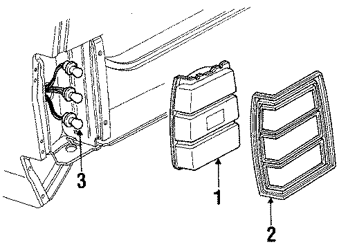 1985 Chevrolet Caprice Tail Lamps Housing, Rear Combination & Side Marker Lamp Diagram for 5968305