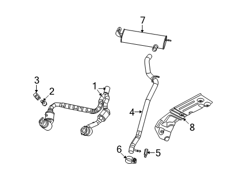 2011 Jeep Wrangler Exhaust Components Converter-Exhaust Diagram for 68040901AB