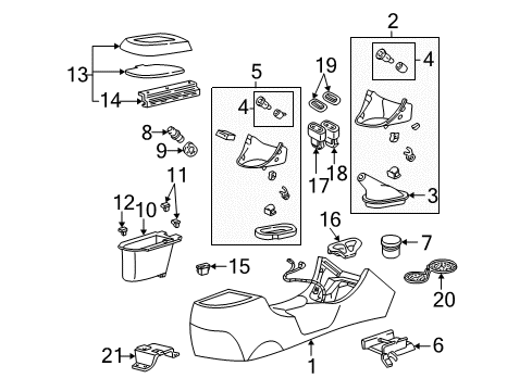 1999 Ford Mustang Switches Cup Holder Diagram for XR3Z-6313562-AAA