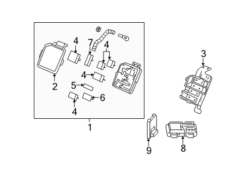 2006 Chevrolet Monte Carlo Electrical Components Block Asm-Accessory Wiring Junction Diagram for 84234967