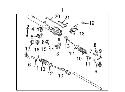 2013 Hyundai Genesis Steering Column & Wheel, Steering Gear & Linkage End Assembly-Tie Rod, LH Diagram for 56820-3M000