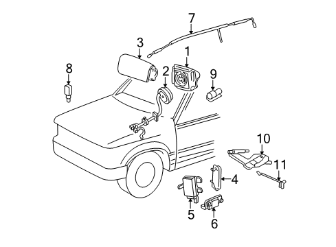 2007 Ford Escape Air Bag Components Side Impact Inflator Module Diagram for 6L8Z-78611D10-A
