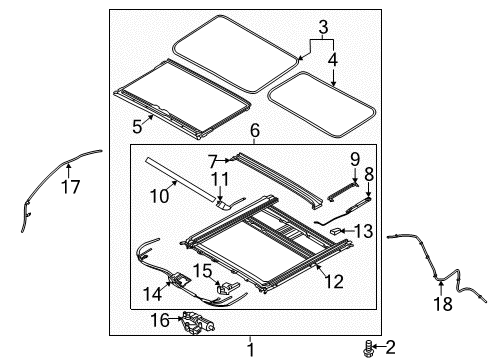 2014 Kia Sedona Sunroof Spring Base Assembly-Sunroof, LH Diagram for 81696-4D000