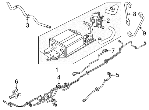 2013 Lincoln MKX Emission Components Tube Diagram for BT4Z-9D667-A