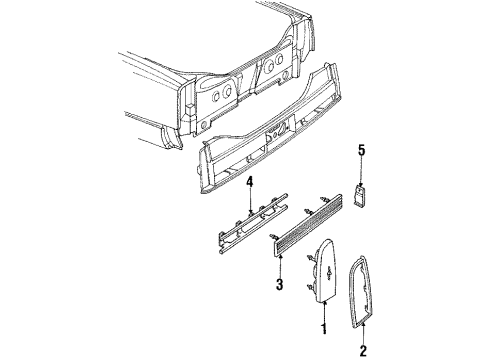 1988 Oldsmobile 98 Tail Lamps, Backup Lamps, License Lamps Lamp-Back Up (RH) Diagram for 5974172