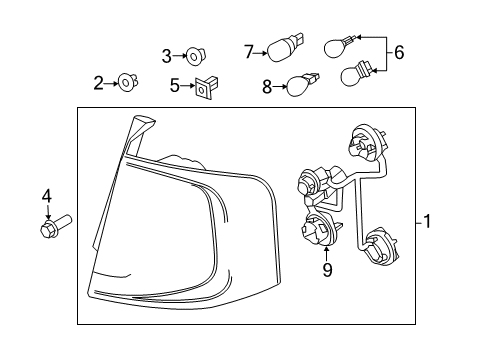 2012 Ford Edge Tail Lamps Tail Lamp Diagram for BT4Z-13404-B