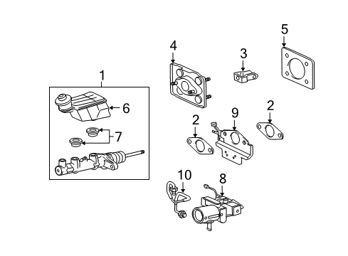 2006 Lexus GS430 Dash Panel Components Bracket Diagram for 47264-42010