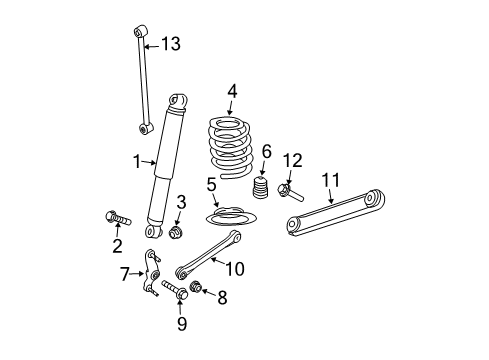 2008 Dodge Durango Rear Suspension Components, Lower Control Arm, Upper Control Arm, Stabilizer Bar Rear Coil Spring Diagram for 52855257AA