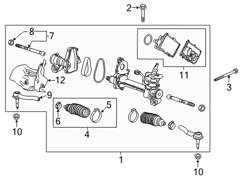 2022 Cadillac XT5 Steering Gear & Linkage Gear Assembly Diagram for 85168889