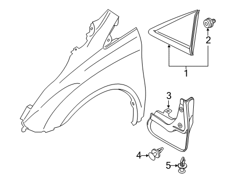 2019 Ford Transit Connect Exterior Trim - Fender Upper Molding Diagram for DT1Z-17K709-AA