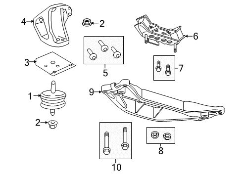 2016 Chevrolet Caprice Engine & Trans Mounting Mount Bracket Diagram for 92160952